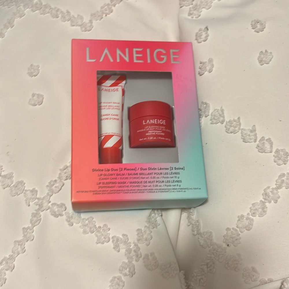 Laniege candy cane lip glowy mask duo